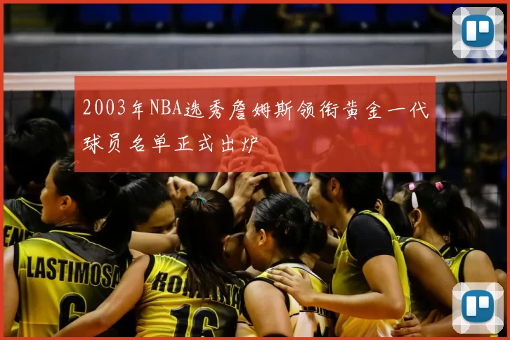 2003年NBA选秀詹姆斯领衔黄金一代球员名单正式出炉